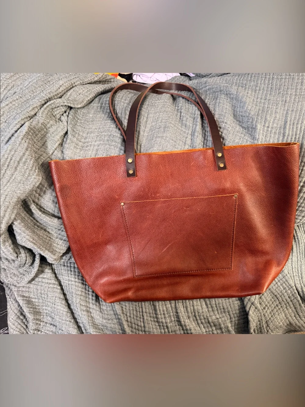 Portland Leather Oversided Tote - Nutmeg